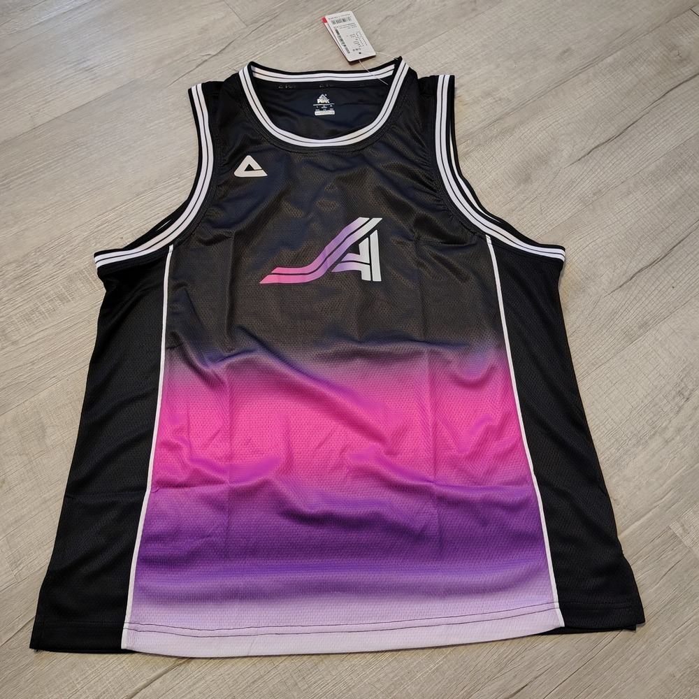 Peak Sport Jose Alvarado Basketball Jersey Mens Large‎ Black Purple Gradient New
